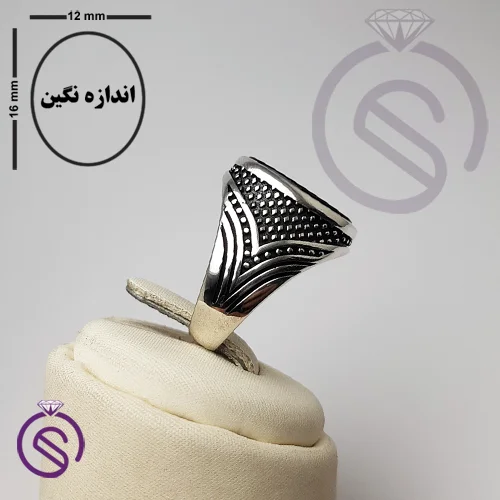 انگشتر نقره چشم ببر مردانه مدل پرواز