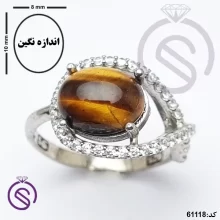 انگشتر نقره چشم ببر زنانه مدل بینهایت