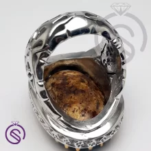 انگشتر نقره فیروزه مردانه مدل سبحان