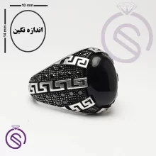 انگشتر عقیق مشکی مدل ورساچه