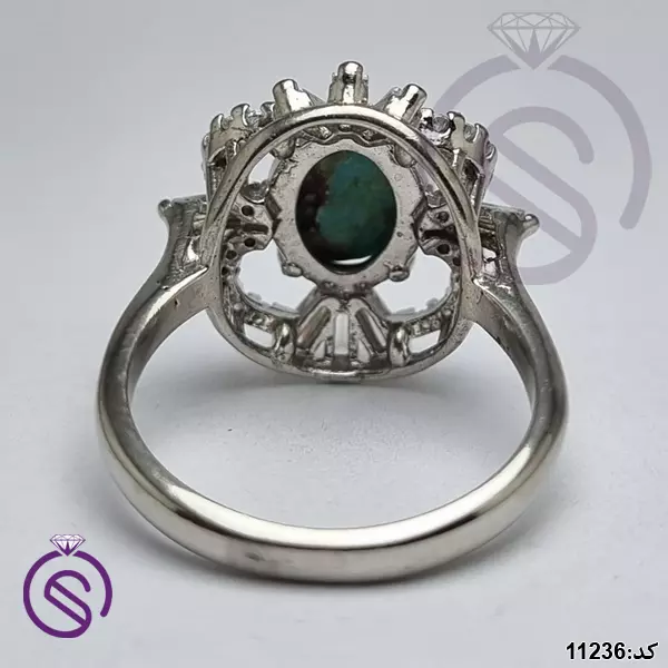 انگشتر نقره فیروزه نیشابور زنانه کد 11236