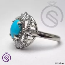 انگشتر نقره فیروزه نیشابور زنانه کد 11236