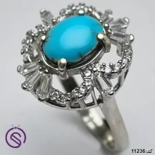 انگشتر نقره فیروزه نیشابور زنانه کد 11236