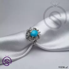 انگشتر نقره فیروزه نیشابور زنانه کد 11236