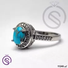 انگشتر نقره فیروزه نیشابور زنانه کد 11240