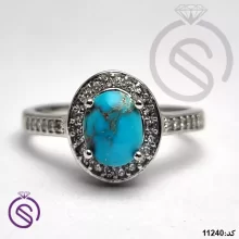 انگشتر نقره فیروزه نیشابور زنانه کد 11240