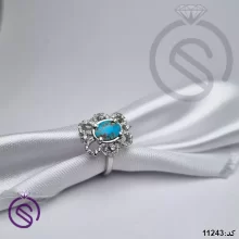 انگشتر نقره فیروزه نیشابور زنانه کد 11243
