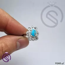 انگشتر نقره فیروزه نیشابور زنانه کد 11243