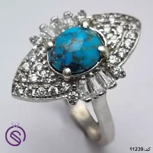 انگشتر نقره فیروزه نیشابور زنانه کد 11239