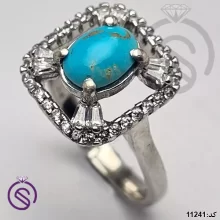 انگشتر نقره فیروزه نیشابور زنانه کد 11241
