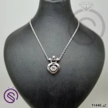 گردنبند نقره زنانه اتمی قلب کد 11446