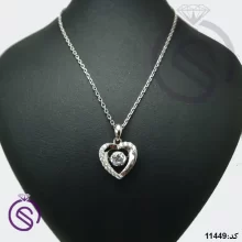 گردنبند نقره زنانه اتمی مدل قلب کد 11449