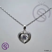 گردنبند نقره زنانه اتمی مدل قلب کد 11449