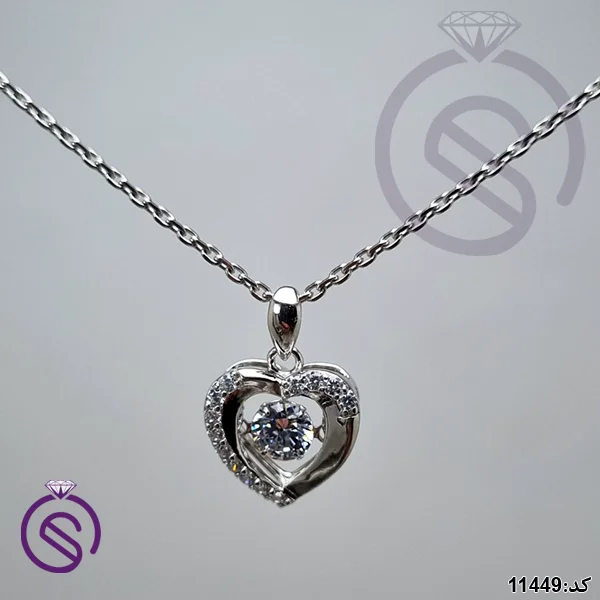 گردنبند نقره زنانه اتمی مدل قلب کد 11449
