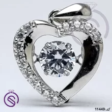 گردنبند نقره زنانه اتمی مدل قلب کد 11449