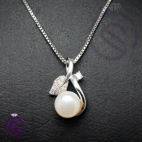 گردنبند نقره زنانه مروارید مدل لیلیوم