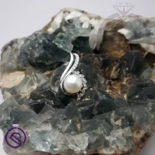 گردنبند نقره زنانه مروارید مدل گندم