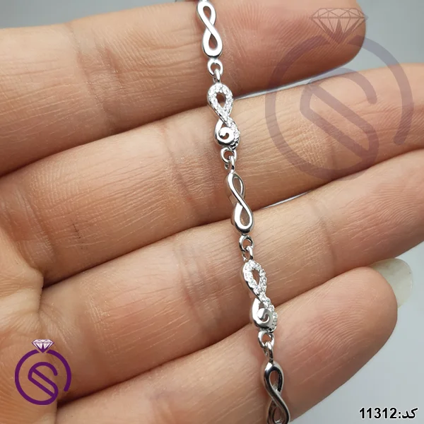 دستبند نقره زنانه مدل بینهایت