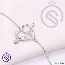 دستبند نقره زنانه مدل ضربان کد 11316