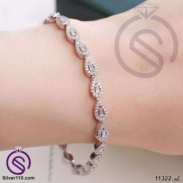 دستبند نقره زنانه مدل اشک کد 11322