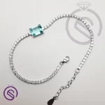 دستبند نقره زنانه مدل کریستال آبی دستبند نقره زنانه مدل کریستال آبی