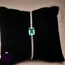دستبند نقره زنانه مدل کریستال آبی