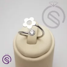 21890انگشتر نقره زنانه مدل گل شبدر کد 11219