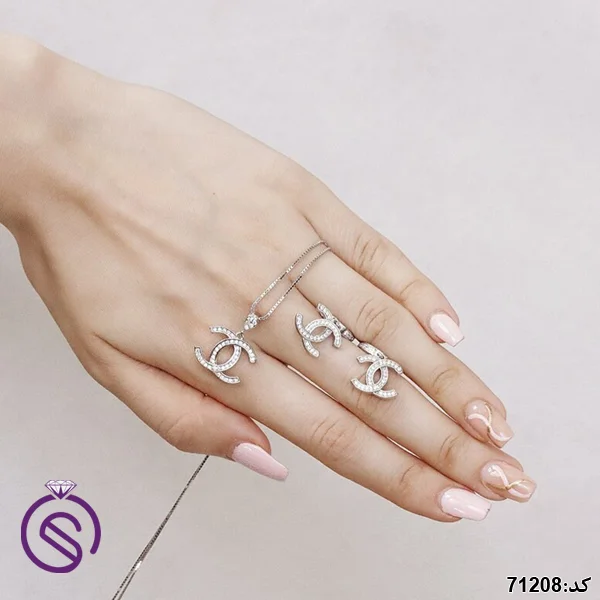 نیم ست نقره زنانه مدل شنل کد 71208