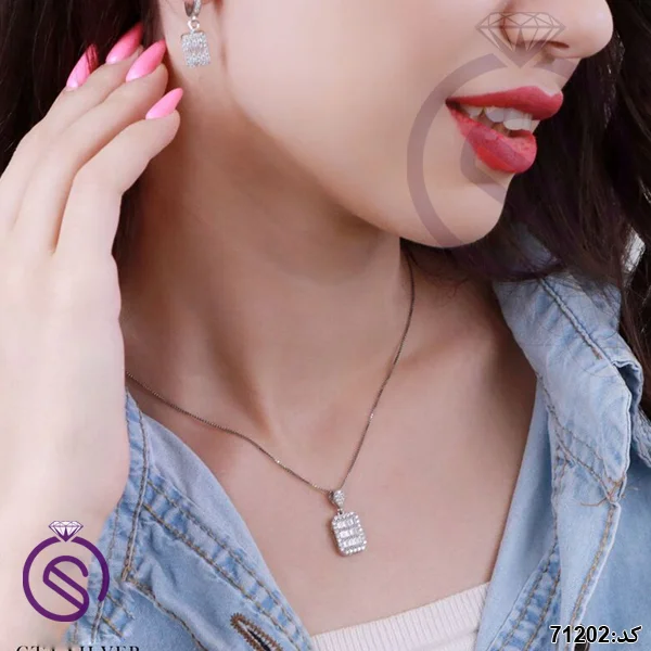 نیم ست نقره زنانه کد 71202