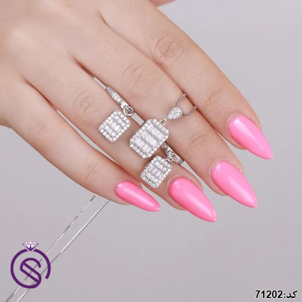 نیم ست نقره زنانه کد 71202