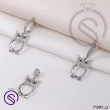 نیم ست نقره زنانه مدل جغد کد 71207