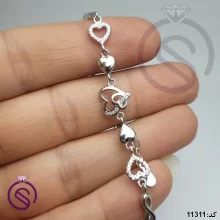 دستبند نقره زنانه مدل قلب