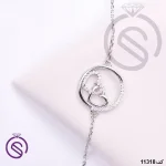 دستبند نقره زنانه مدل قلب کد 11318 دستبند نقره زنانه مدل قلب کد 11318