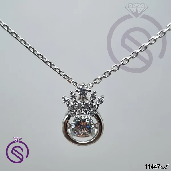 گردنبند نقره زنانه مدل تاج کد 11447