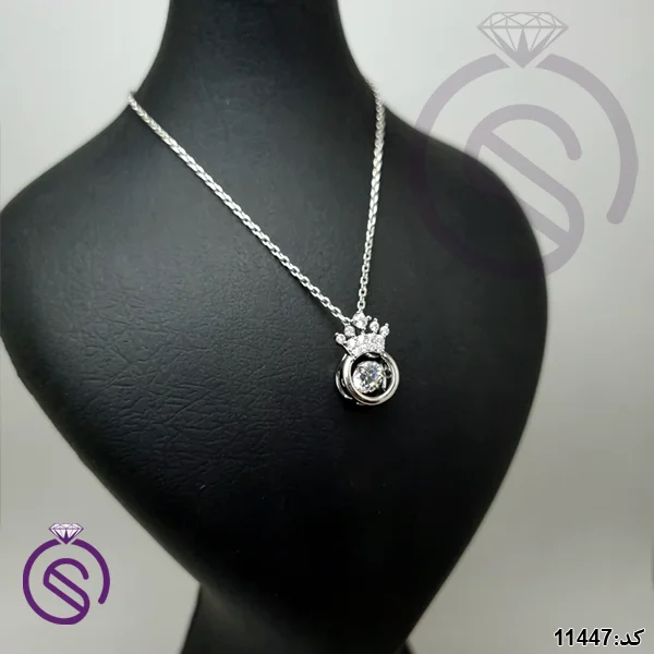 گردنبند نقره زنانه مدل تاج کد 11447