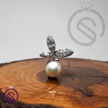 گردنبند نقره زنانه مروارید مدل پروانه