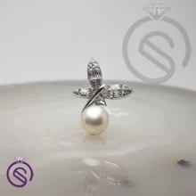 گردنبند نقره زنانه مروارید مدل پروانه کد 11420