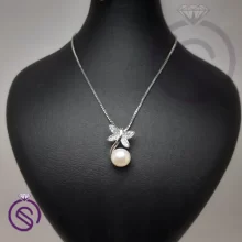 گردنبند نقره زنانه مروارید مدل پروانه