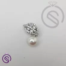 گردنبند نقره زنانه مروارید مدل لوپن کد 11419