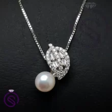 گردنبند نقره زنانه مروارید مدل لوپن