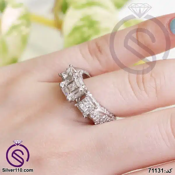 انگشتر نقره زنانه مدل امرالد کد 71131