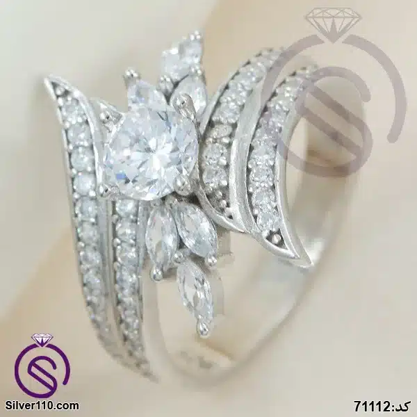 Women's silver ring model code Solitaire 71112 انگشتر نقره زنانه کد مدل سولیتر 71112