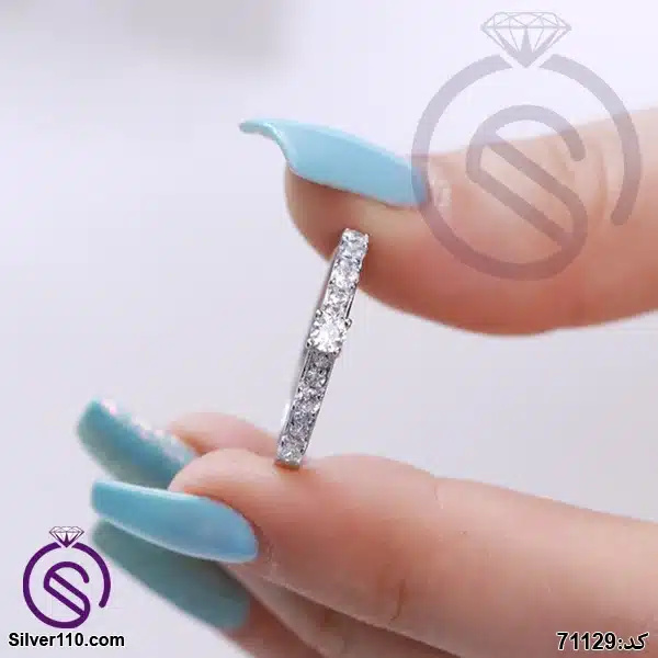 انگشتر نقره زنانه مدل سولیتر کد 71129