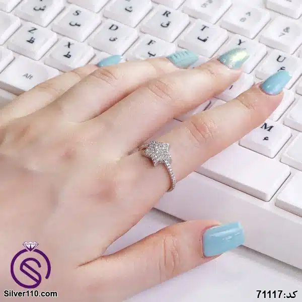 انگشتر نقره زنانه مدل استار کد 71117