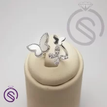 انگشتر نقره زنانه صدف مدل پروانه کد 11228