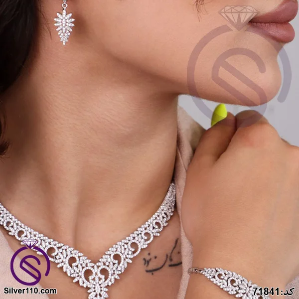 سرویس نقره زنانه مدل جناقی کد 71841