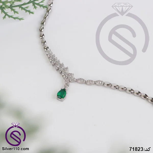 سرویس نقره زنانه مدل کریستال سبز کد 71823