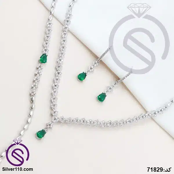 سرویس نقره زنانه کریستال سبز کد 71829 سرویس نقره زنانه کریستال سبز کد 71829
