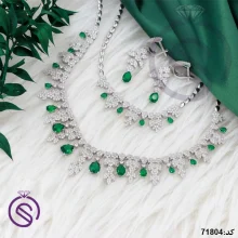 سرویس نقره زنانه نگین کریستال سبز کد 71804