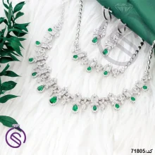 سرویس نقره زنانه نگین کریستال سبز کد 71805